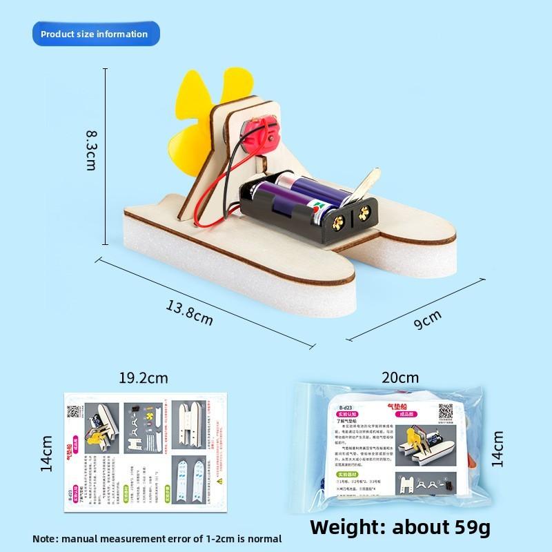 Science Experiment Diy Air Cushion Boat Model With Wind Power Technology For Children Educational Play