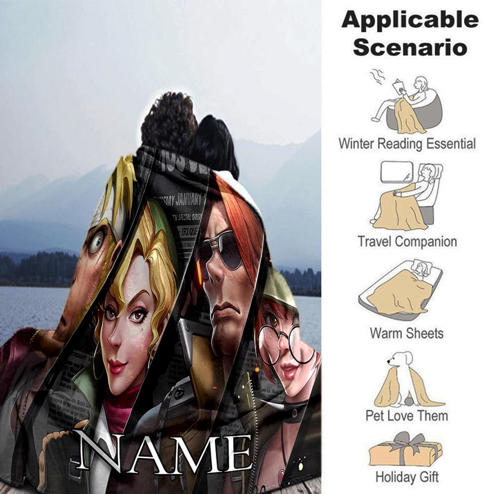 Customiz Name Personality Metal Slug  Blanket Soft &Warm Sofa Office Bed Travel Lunch Break Blanket, Gift Suitable All Seasons