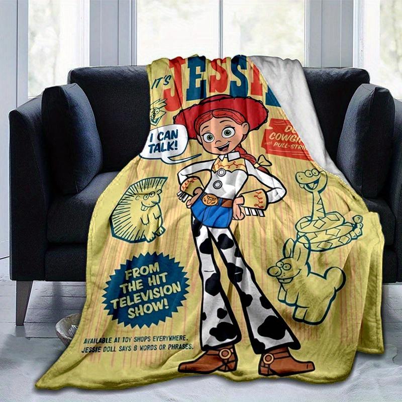 1 szt. Kocyk z motywem Toy Story Jessie Krowiarka Miękki i Przytulny Prezent dla Przyjaciół, Fanów Filmów Disney Pixar Idealny do Łóżka, Kanapy, Samochodu, Podróży, Kempingu
