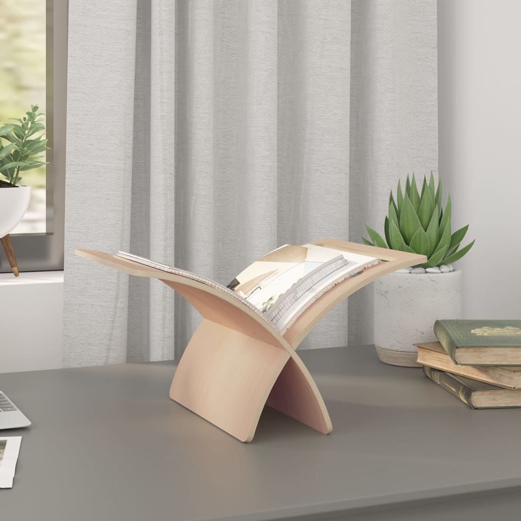 Vidaxl Drewniany Stojak Na Gazety W Naturalnym Kolorze