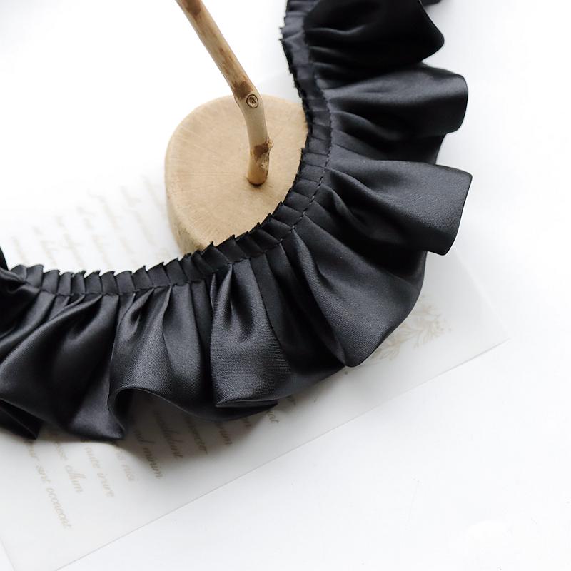 

1 ярд отделки лента кружевная ткань аппликация складка оборка платья DIY швейные принадлежности 5,5 см шириной