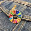 Creative Sustainable Development Goals Brooch Badge Banquet Scarf Pins United Nations SDGs Rainbow Pin Clothes Lapel