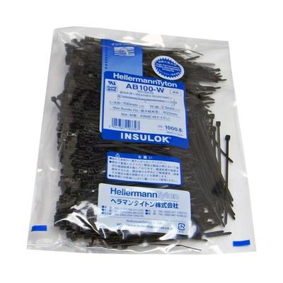 HellermannTyton Cable Ties, Insulok AB100-W, 1000-Pack, Weather-Resistant, IndoorOutdoor Grade, Black