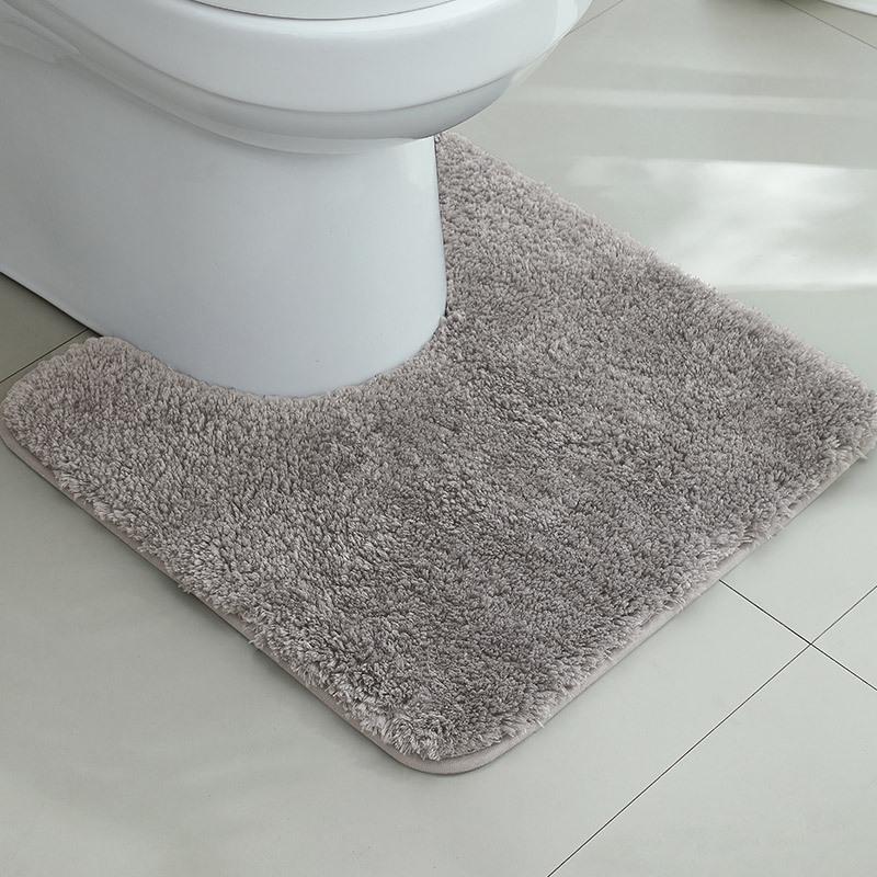 Thickened U-Shaped Non-Slip Absorbent Toilet Mat - Dirt-Resistant Bathroom and Bedside Carpet