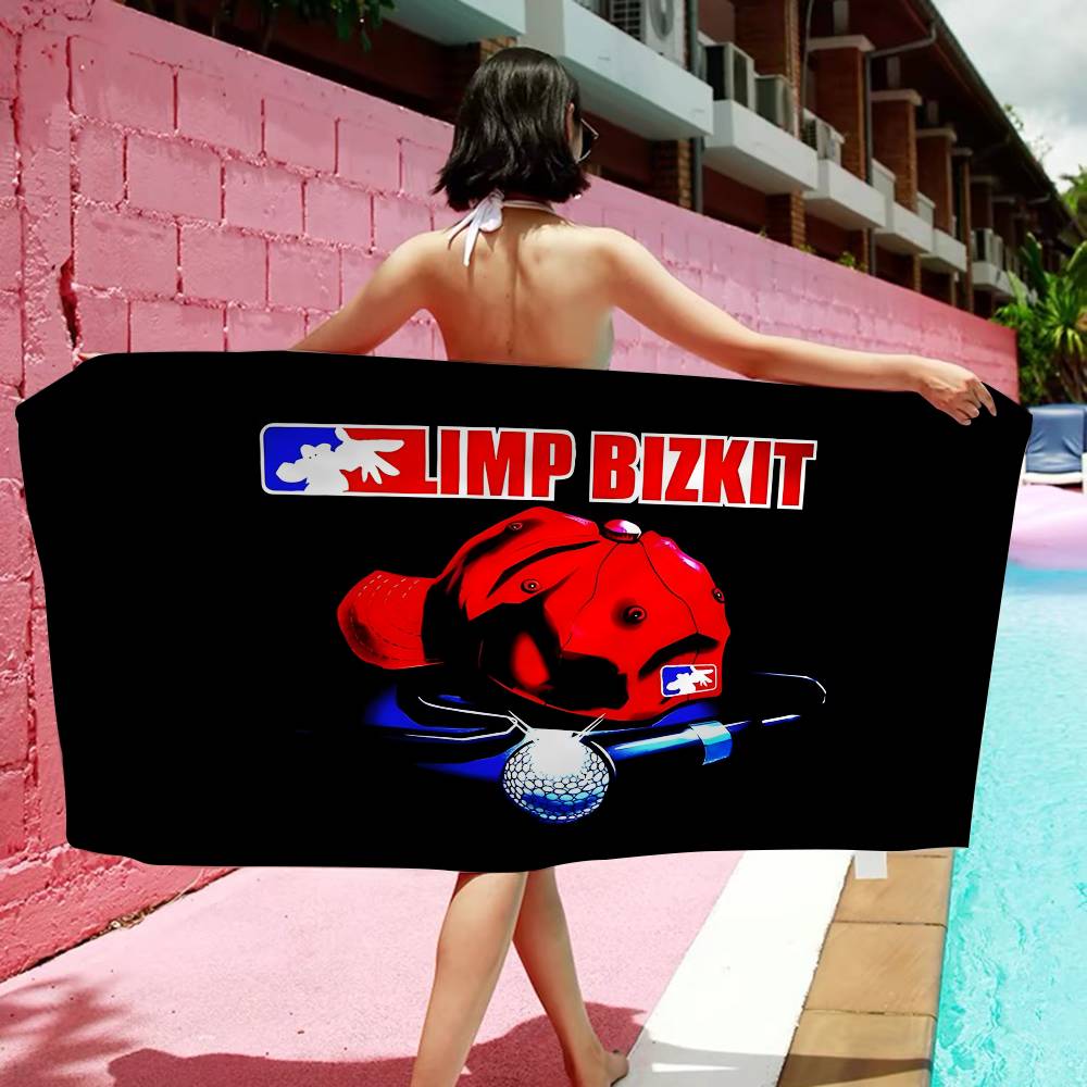 Pop Hot Band L-Limp Bizkit Anime Beach Swimming Towel Soft Absorbent Washcloth Children's Gifts For Kids Travel Camping Gym