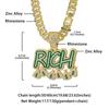 Hip Hop Men Women Become Rich Money Bag Pendant NecklaceWith 13Mm Miami Cuban Link Chain Necklaces Trendy Dollar Sign Neck Wear