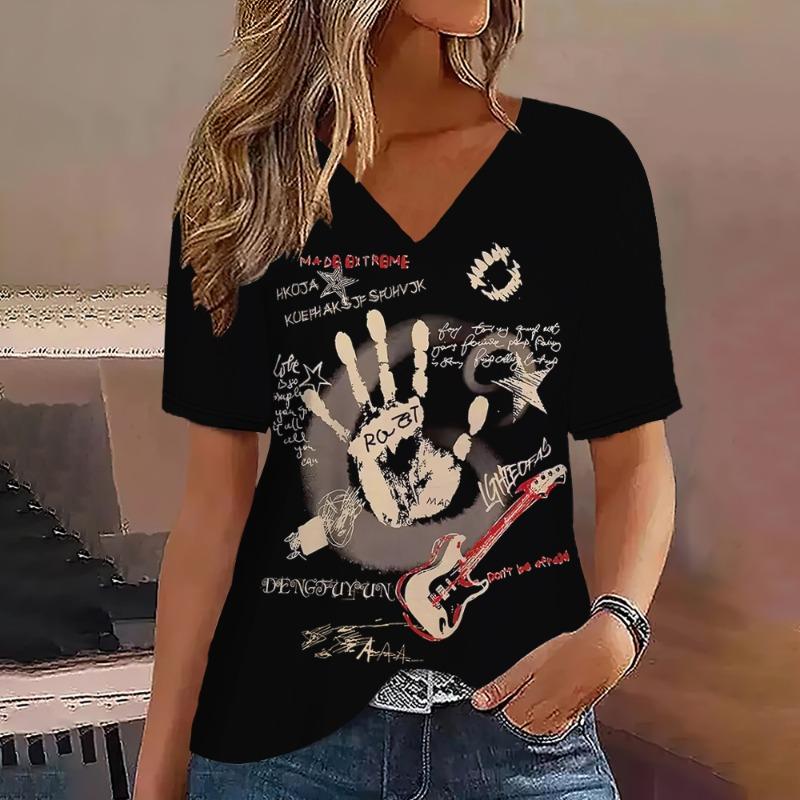 American Retro Round Neck Women's Short-Sleeved T-Shirt Summer New Tops Fashion Casual Street Women's Clothing