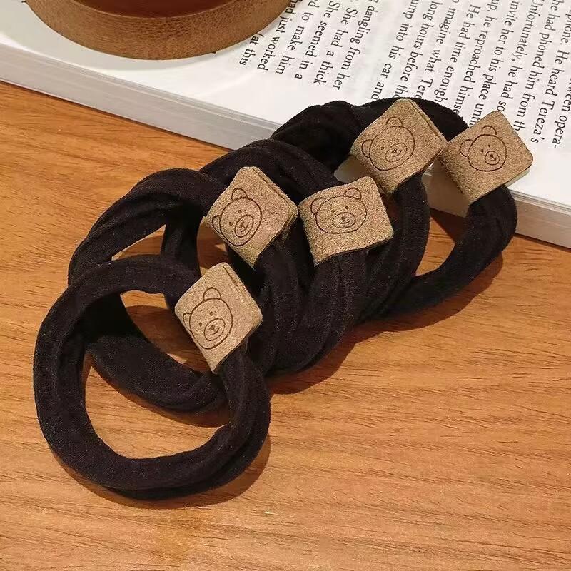 5/10pcs/set Bear Thick Stripe Simple High Elastic Hair Bands For Women Girls Hair Tie Scrunchie Rubber Bands Hair Accessories