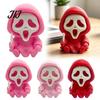 Three Dimensional Skull Art Pieces Halloween Ghost Statue, Cartoon Skeleton Sculpture, 3D Printed Textures Small Spooky Accents for Shelves