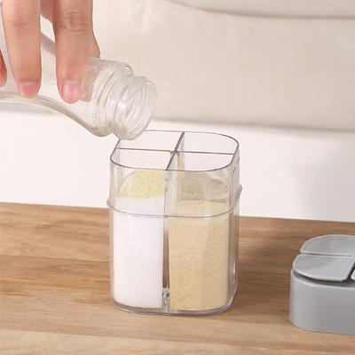 4 In 1 Plastic Seasoning Spice Containers With Sealed Lid Camping Seasoning Spice Shaker Dispenser Travel Spice Kit for Cooking