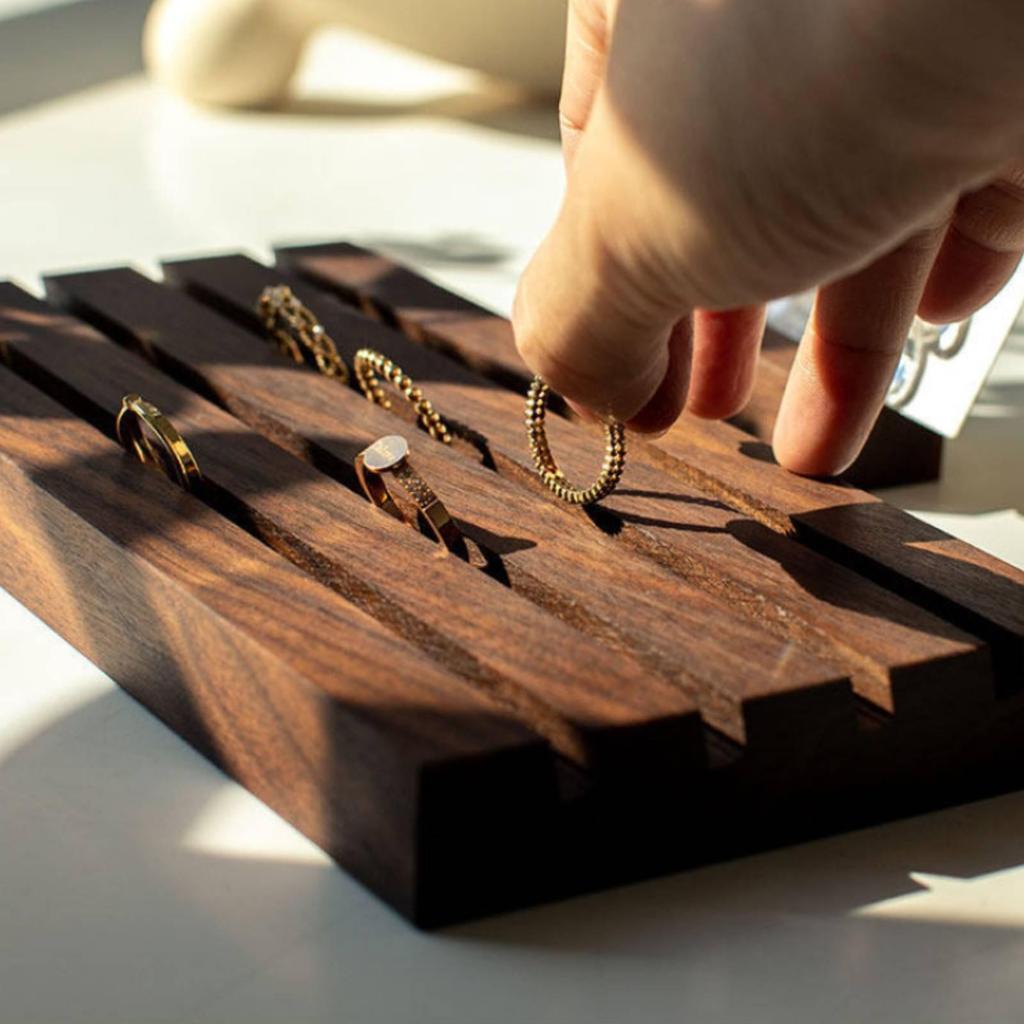 Ringe Auslage Tablett Geschlitzte Band Schmuck Organizer mit Schlitzen für Foto Requisite, Schminktisch,