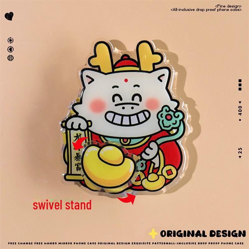 Zhitai Desktop Rotating Magnetic Cartoon Phone Holder with Lazy Telescopic Airbag Design
