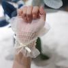 Women Wrist Cuffs Ribbon Bow Removable Ruffled Wedding Supply Bride Dress False Sleeves Tulle Flared Sleeves