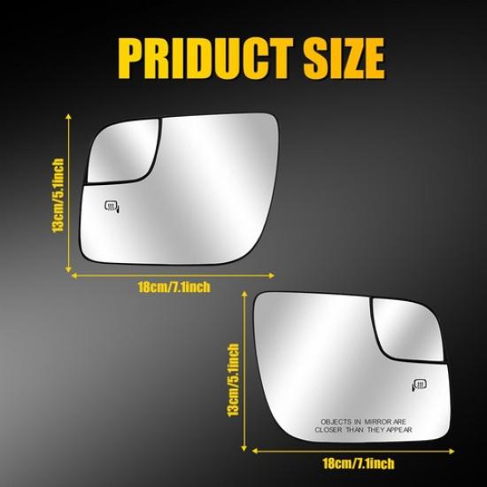 Driver Passenger Side Heated Spotter Convex Mirror Glass For Ford 45615 Explorer