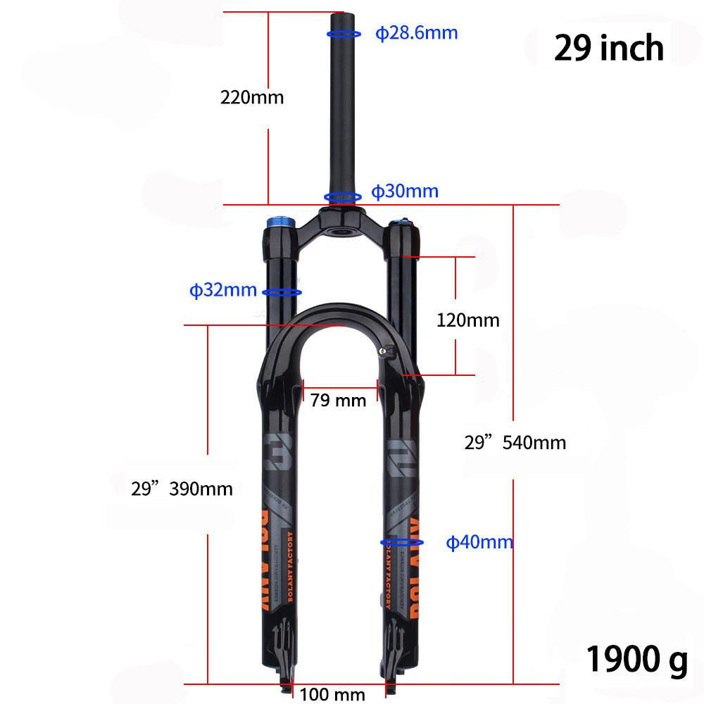 Bolany Mountain Bike Fork 27.5/29 Inch Bike Suspension MTB Air Suspension Fork Shock Absorbing Fork Downhill Suspension Fork