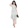 2025 French Fashion Polka Dot Plus Size Loose & Slimming Short Sleeve Dress for Women