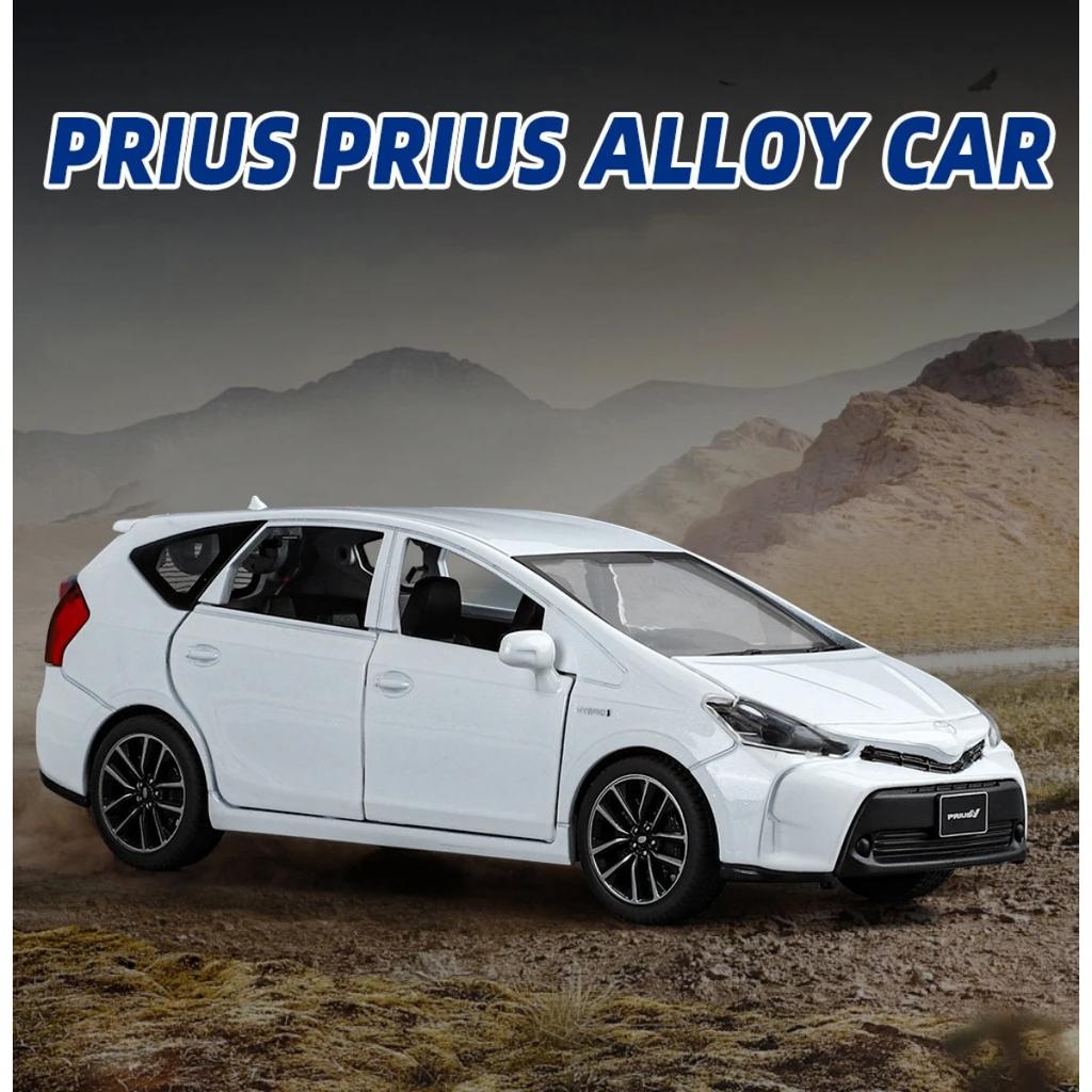 1/32 TOYOTA PRIUS Alloy Car Model Diecast Metal Vehicles Car Model Sound and Light Simulation Collection Childrens Toy Gift