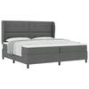 Box Spring Bed with Headboard Dark Grey 200 X 200 Cm Fabric