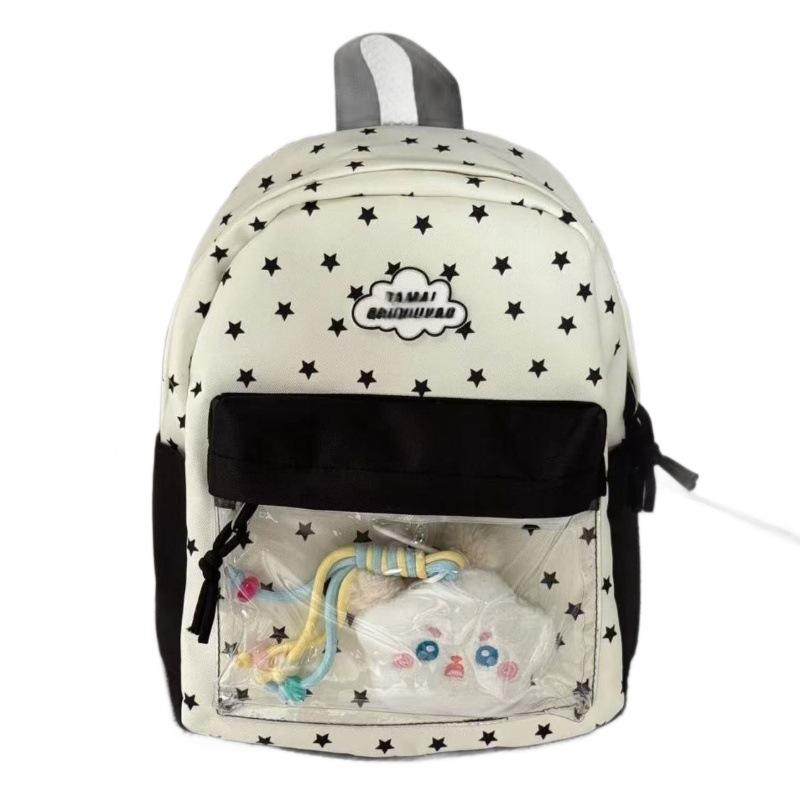 Preppy Backpack Aesthetic Lightweight Casual Daypack for Girls Elementary Middle School College Style Travel