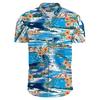 Camisa Hawaiana de Manga Corta para Hombre Estampado de Vacaciones en la Playa 100% Poliéster