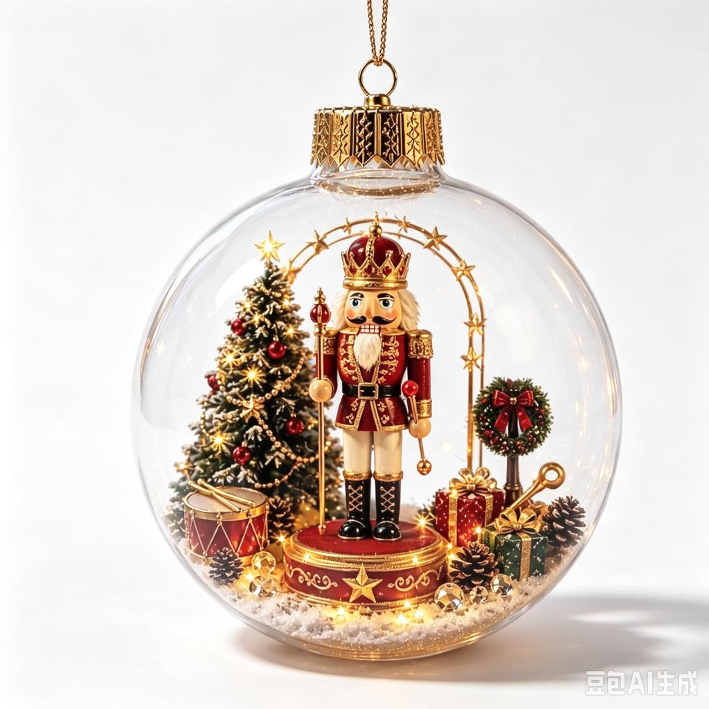 Leuchtende Weihnachtsgeschichte Ornamente 8x8cm Kunststoff Weihnachtsbaum Hängekugel mit Aufhängeseil Festlicher Anhänger Dekor für Weihnachtsbaum