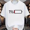 Battery Low Print Tee Shirt For Unisex Casual Short Sleeve Tshirt For Summer Spring Fall Funny Graphic Tops Streetwear As Gifts