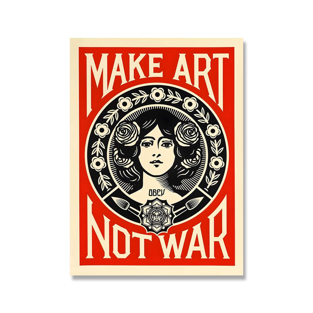 

Ретро картина на холсте, искусство, а не война, настенное искусство, Шепард Фейри, винтажный постер с принтом, настенная картина для интерьера комнаты, домашний декор 21x30cm No Framed