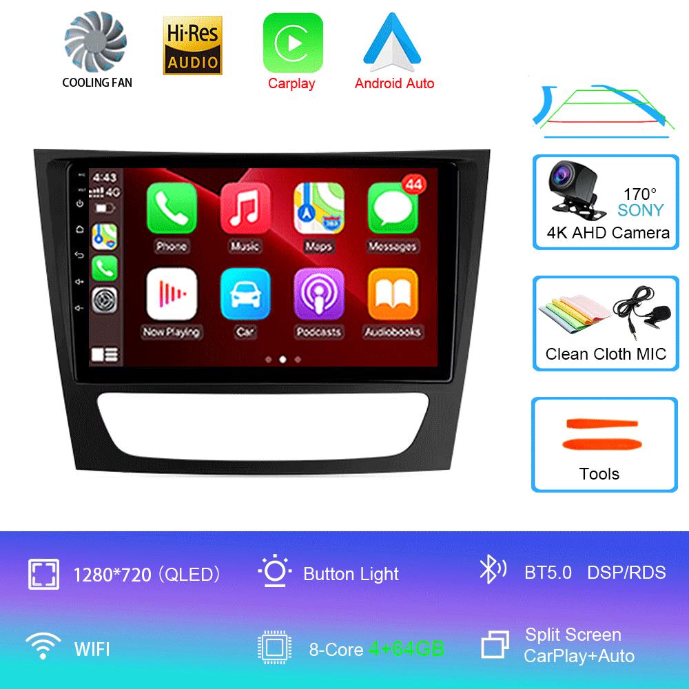 Android 14 Carplay Mașină Pentru Mercedes Benz E-class W211 E200 E220 E300 E350 E240 E270 E280 CLS CLASS W219 2 din Stereo Multimedia