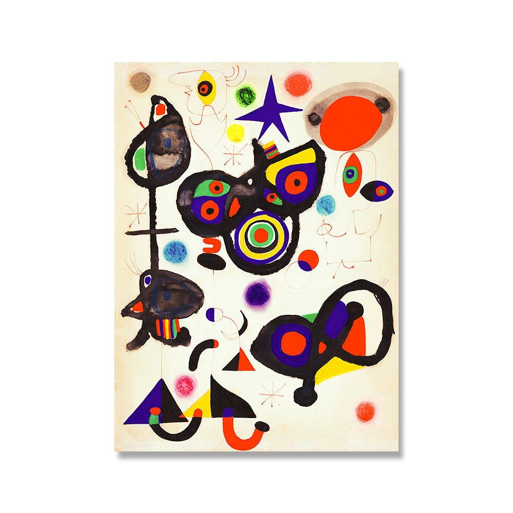 Abstrakte Figuren Joan Miró Gemälde Poster und Drucke Leinwandgemälde Surrealistische Wandkunst Bild für Wohnzimmerdekoration