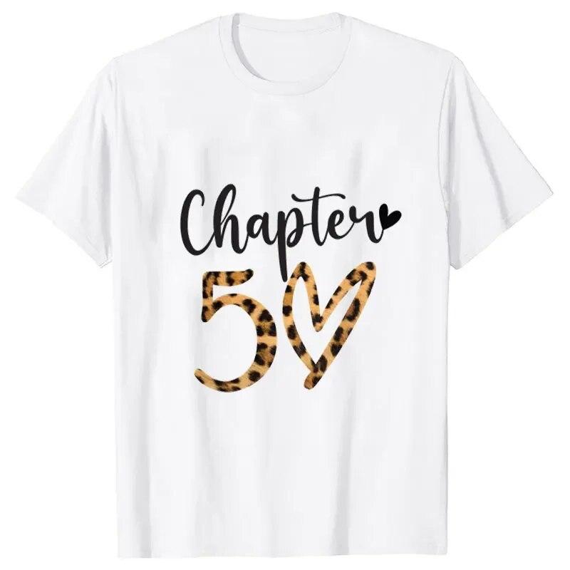Women 50th Birthday Party T-shirts Birthday Squad Crew Tee Chapter Hello 50 Fabulous Leopard Graphic Tops Harajuku Summer Tshirt