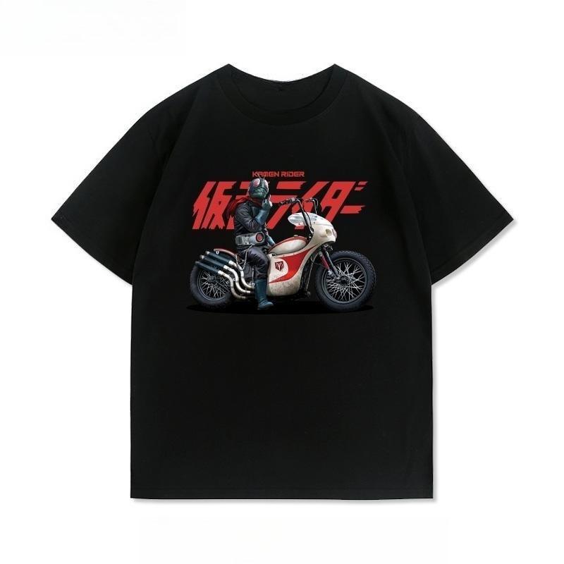 Kamen Rider Animation Peripheral Joint Summer Short Sleeve TShirt Mens Loose Interior Clothes Pure Cotton Casual Trend Top 3XL