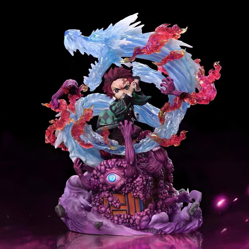18CM demon slayer figuras G5 Water Breathing Tanjiro Glowing Collectable Desktop Vehicle-mounted Gift Favorite PVC figures