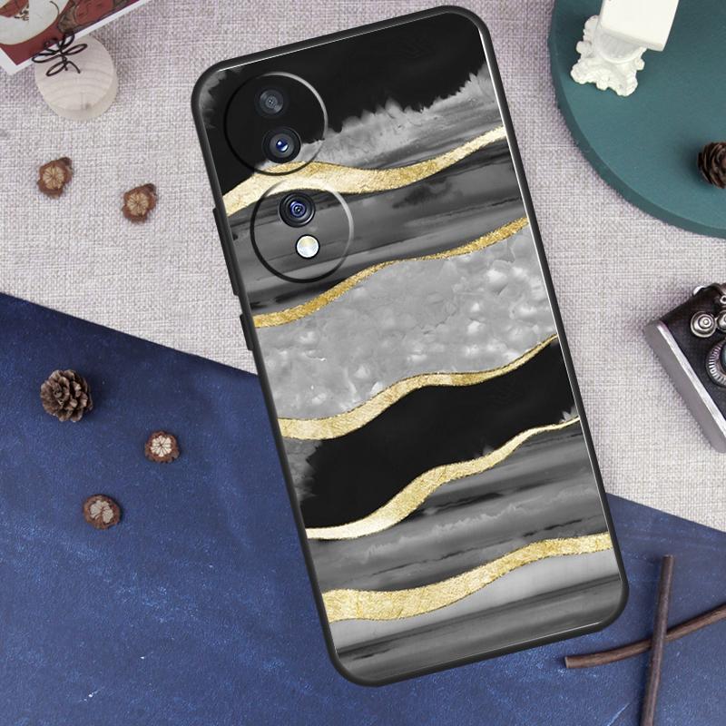 Luxury Gold Foil Art For Honor Magic 8 5 6 7 Lite Case For Honor 200 400 Pro X9c X9b X9d X8c X8b 9 50 70 90 Win RT