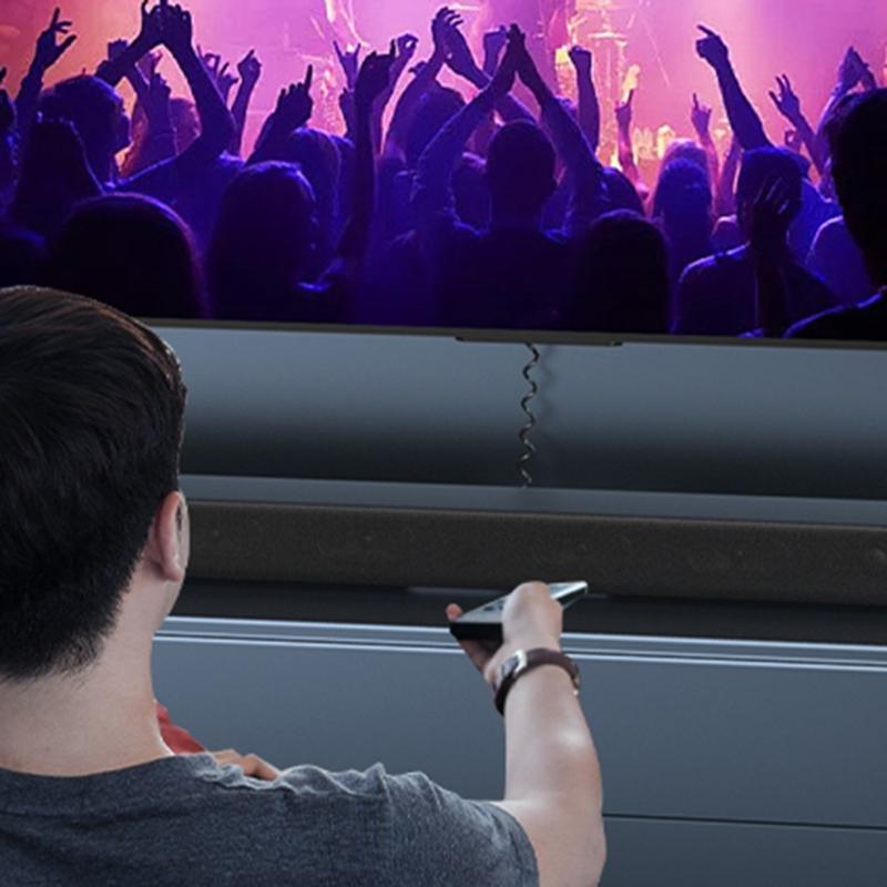 Rechtwinkliges HDTV Spiralkabel 90-Grad Stecker auf Stecker Federdesign Kabel Dehnt sich von 19 auf 75 Zoll aus Unterstützt 4K60HZ