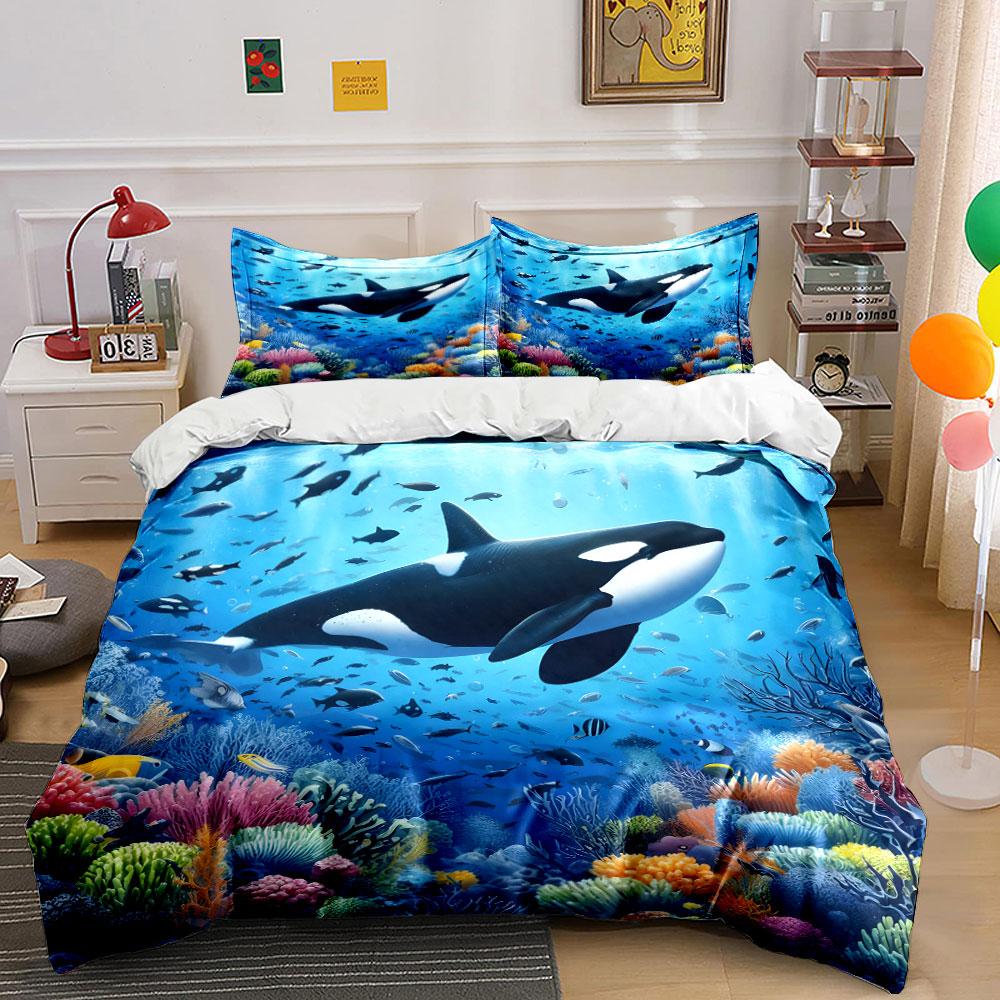 Underwater Paradise With Ocean Trio Exquisite Three-Piece Bedding Set Gift For Kids And Adults