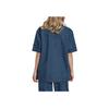 Adidas Originals FW22 Embroidered Logo Single-Breasted Denim Sports Short Sleeve Shirt Women Tops Blue HL9059