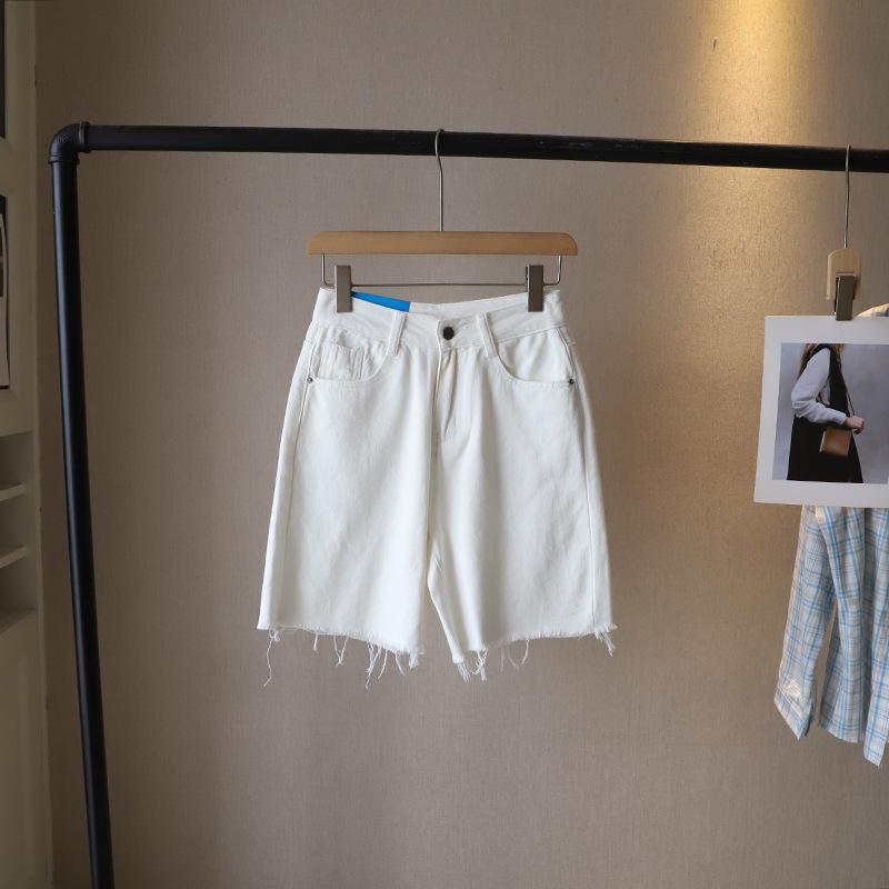 

Женские летние шорты из рваного денима в корейском стиле M белый