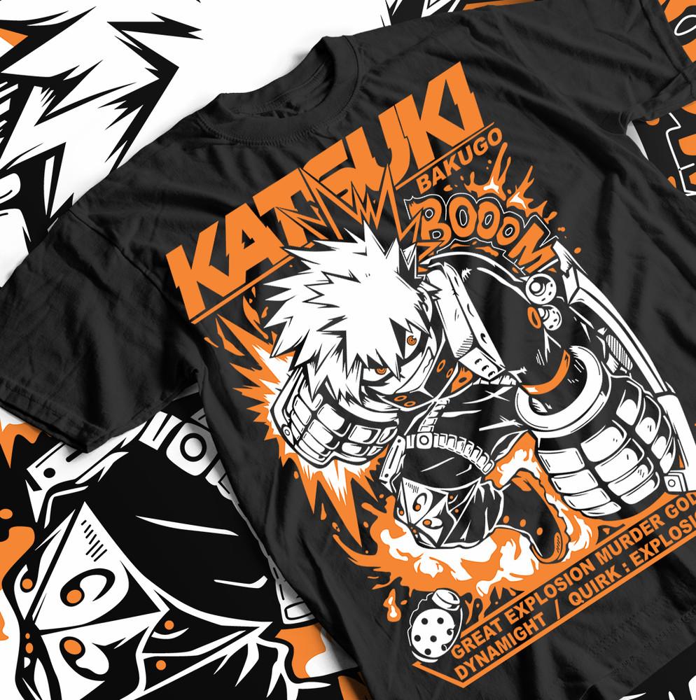 Bakugo Katsuki T-Shirt My Hero Academia MHA Anime Girl Gift Shirt Tee All Size