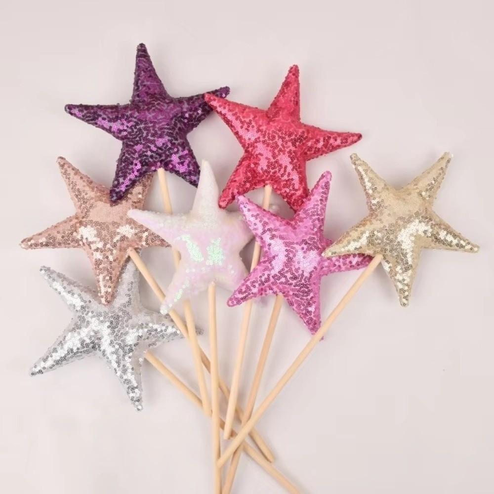 Glitter Design Party Headwear Fairy Stick Style Star Fairy Stick  Birthday Celebration