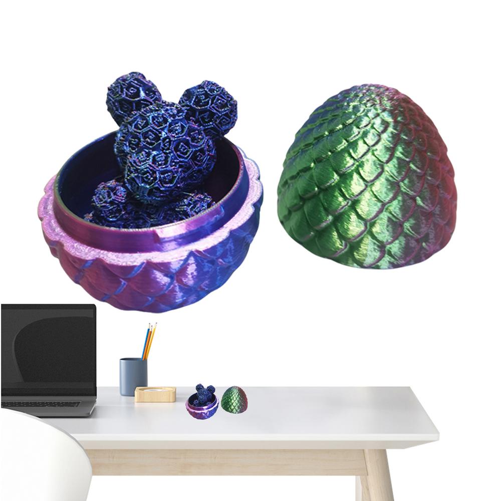 

Игрушка-антистресс Яйцо дракона 3D-печать Розовый медведь Пасхальное яйцо Наполнители для пасхальной корзины Для домашнего декора стола Игрушки-антистресс Для энтузиастов Bo