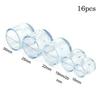 16Pcs 16/19/22/25/30mm Chair Leg Cap Rubber Feet-Protector Pads Non-slip Transparent Table Covers Furniture Leveling Feet Decor