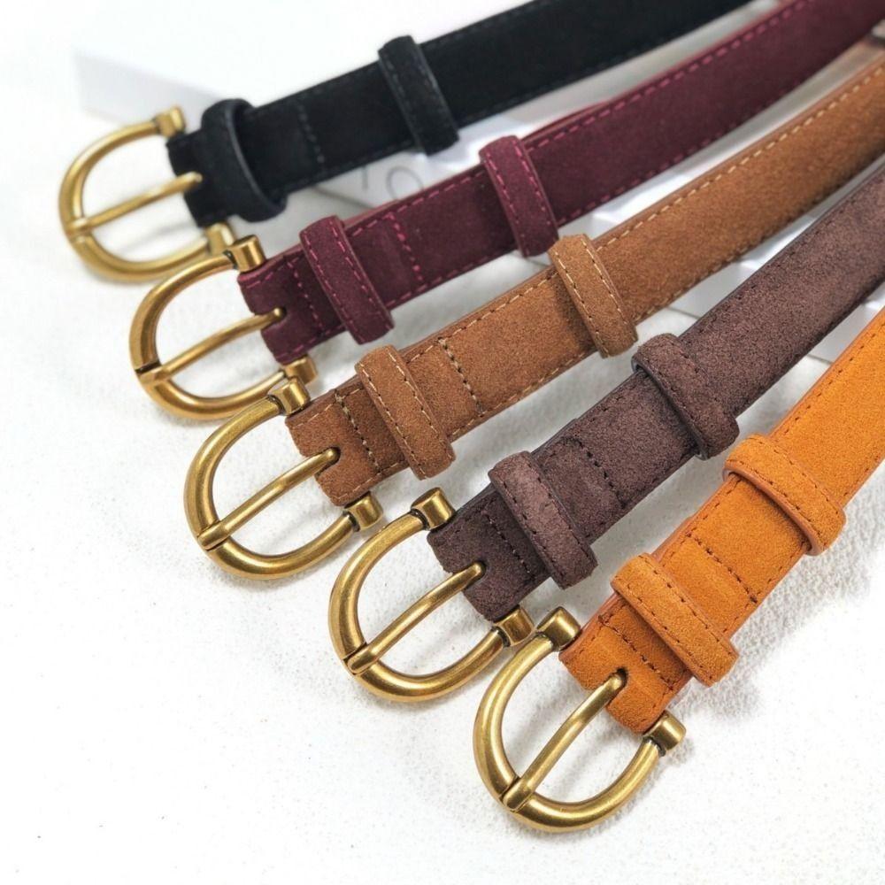 Retro přezka semišový kožený pásek luxusní design všestranný dámský pásek do pasu široký pás ozdoba na kabát sukni