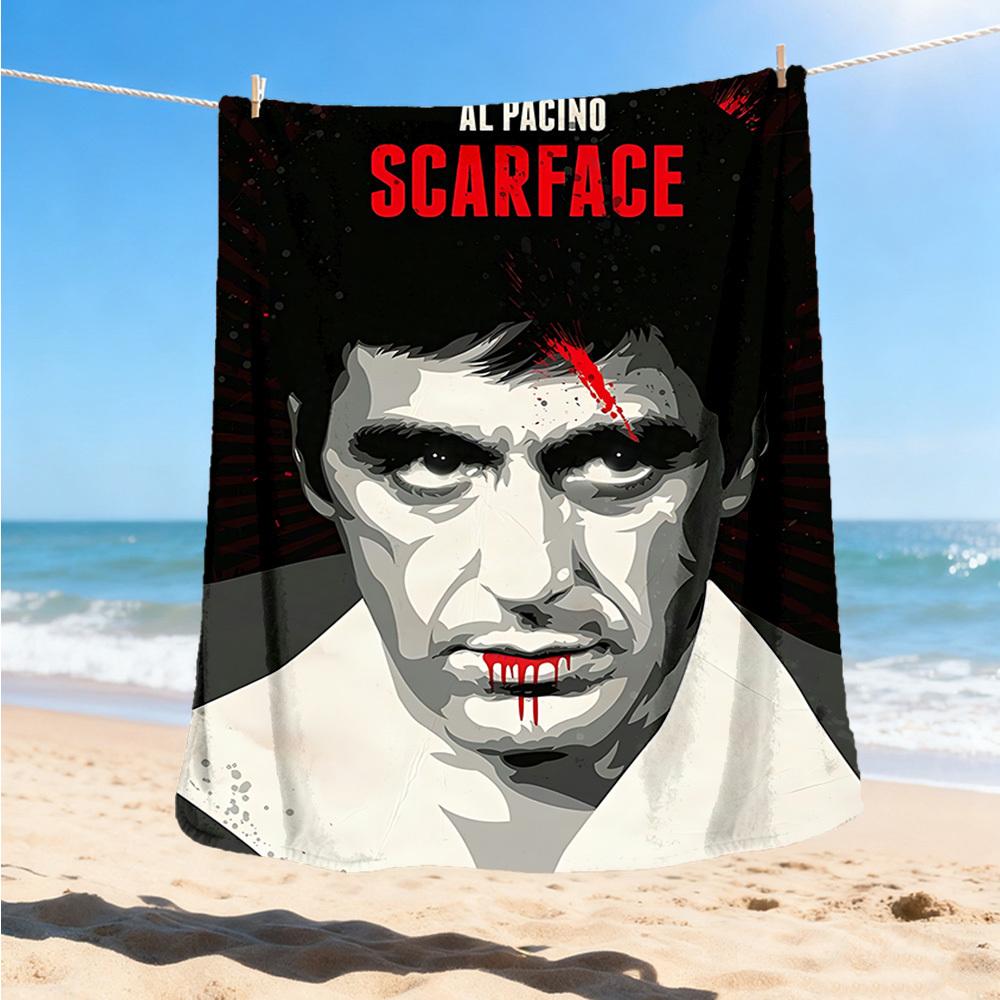 1pc Scarface Outdoor Flannel Blanket for Girls Soft, Lightweight Throw Perfect for Camping, and Gifting, Digital