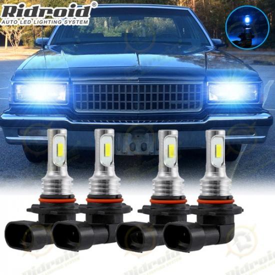 4x 8000K Blue For Chevy Caprice 1987-1990 LED Headlight Hi/Lo Beam Bulbs Kit