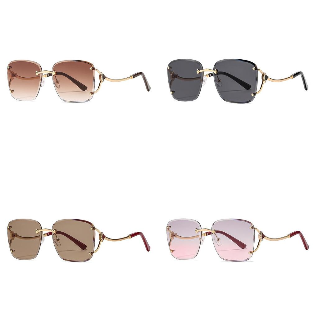 High Fashion Womens Metal Frame Square Sunglasses With Uv400 Protection For Outdoor Activities