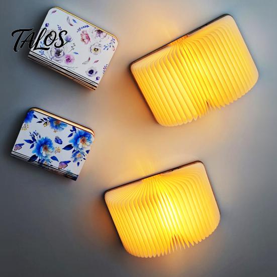 Dekoratives Nachtlicht Tragbares LED-Buchlicht, Holz-Magnetisch Faltbare Lampe mit Stufenloser Dimmung, USB-Laden Wiederaufladbar Warmes Ambiente
