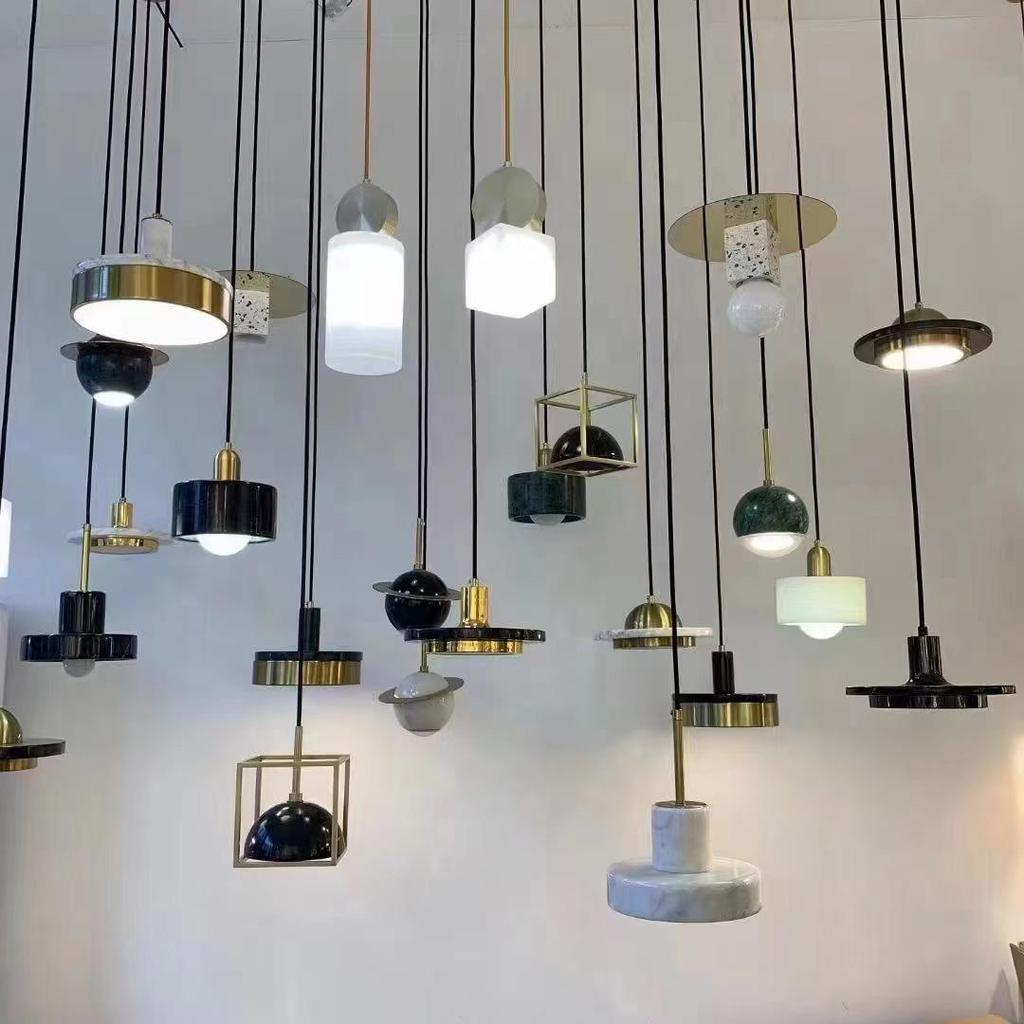 Nordic Minimalist Marble Pendant Light for Bedroom or Bar