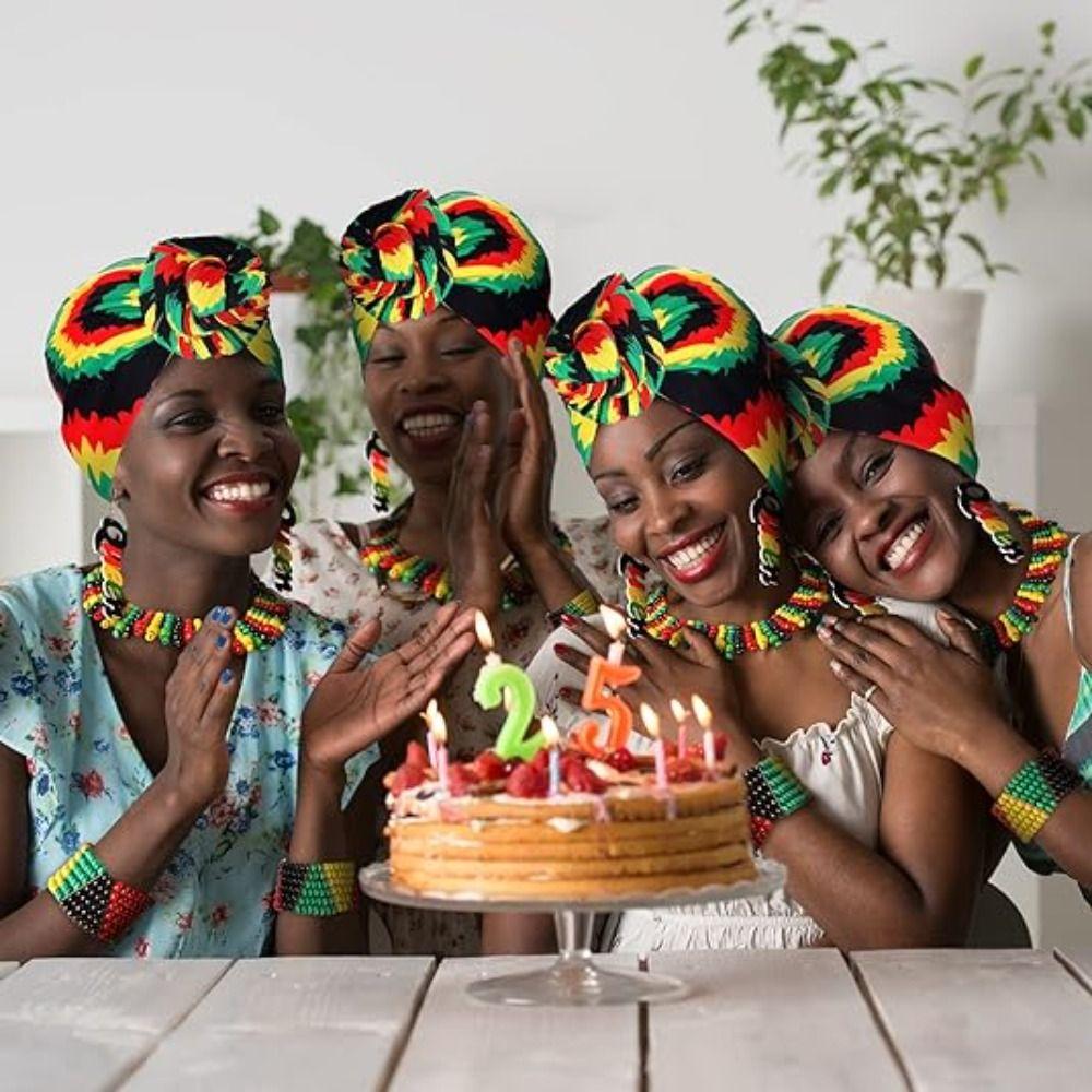 Colar Gargantilha de Contas de Madeira Pulseira de Contas Coloridas Acessórios para Fantasia de Festa Infantil Feminina