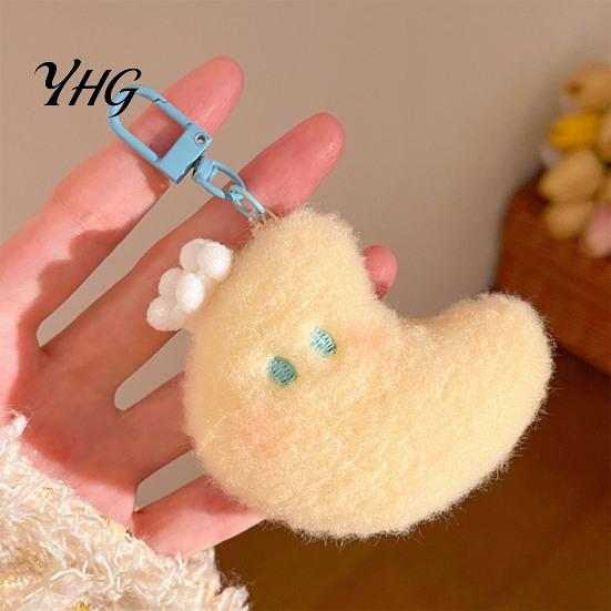 Mini Stuffed Pendants for Schoolbags Star Moon Plush Pendant, Cute Keychain Charm Soft Fabric Decorations with Blush Face Lobster Clasp, Pendant