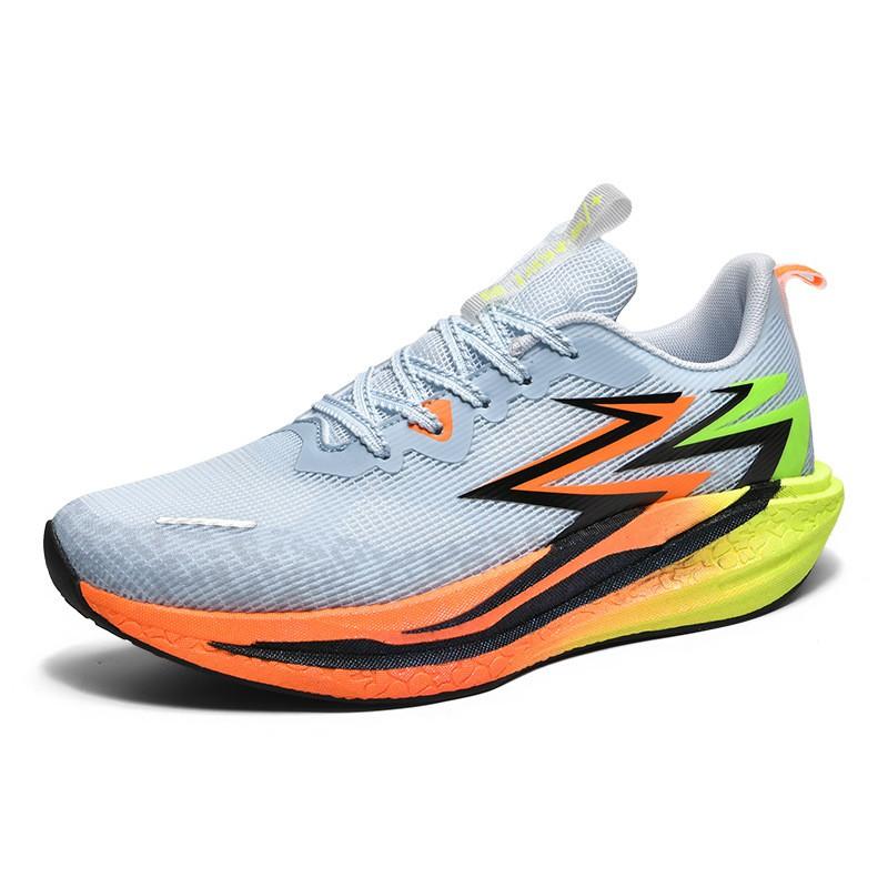 Lightweight Breathable Running Shoes Kids With Carbon Plate Support Mesh Upper Shock Absorption Non-Slip Sole